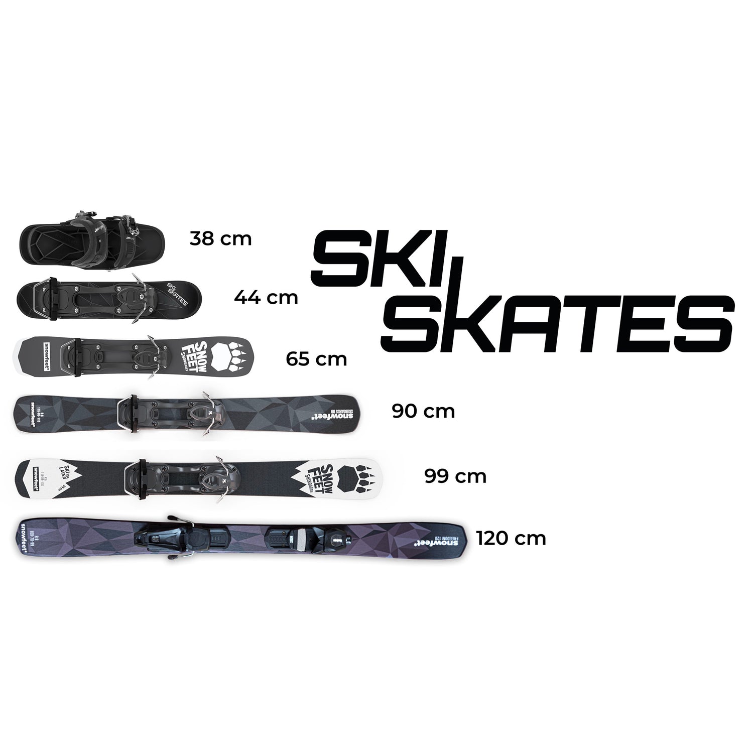 Skiskates, skates for snow, mini skis, Snowfeet, short skis, skiboards, snowblades, skiblades, mini skis