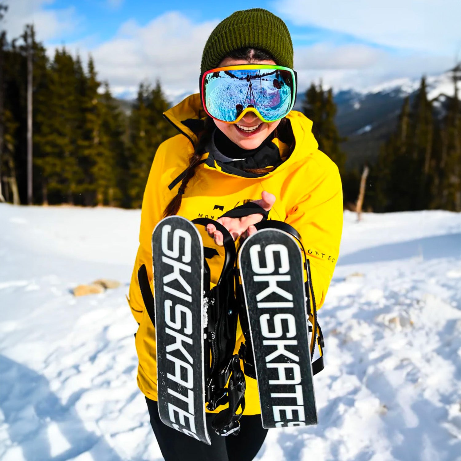 skiskates mini ski skates for snow snowskates short skis ski skates snowfeet miniski shortski skating ski for ski boots and for snowboard boots