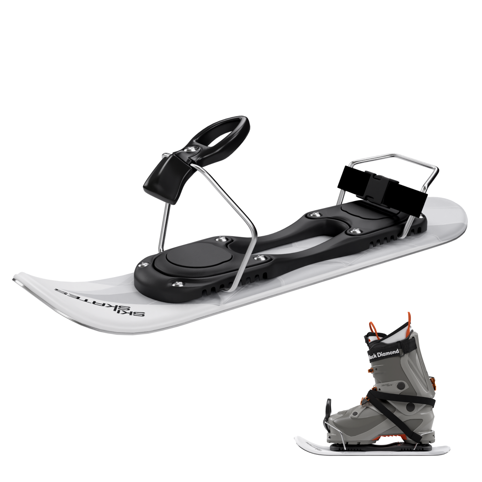 skiskates mini ski skates for snow snowskates short skis ski skates snowfeet miniski shortski skating ski for ski boots and for snowboard boots