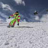 mini skis on slopes in action video
